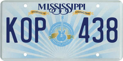 MS license plate KOP438
