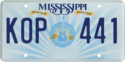 MS license plate KOP441