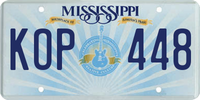 MS license plate KOP448