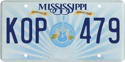 MS license plate KOP479
