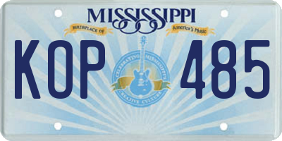 MS license plate KOP485