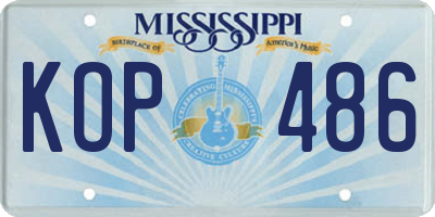 MS license plate KOP486
