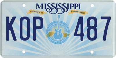 MS license plate KOP487