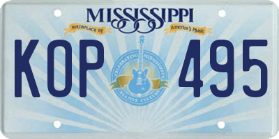 MS license plate KOP495