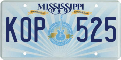 MS license plate KOP525