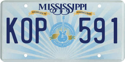MS license plate KOP591