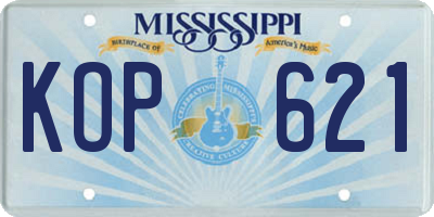 MS license plate KOP621