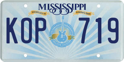 MS license plate KOP719