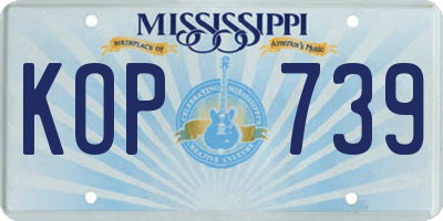MS license plate KOP739
