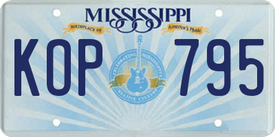 MS license plate KOP795