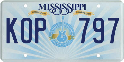MS license plate KOP797