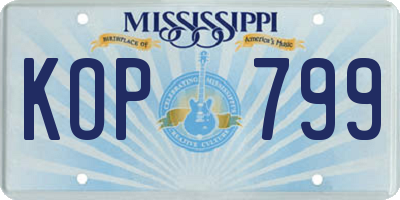 MS license plate KOP799