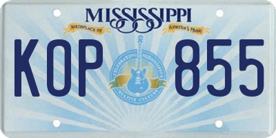 MS license plate KOP855