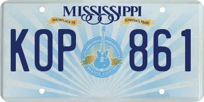 MS license plate KOP861