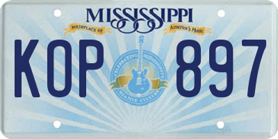 MS license plate KOP897