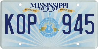 MS license plate KOP945