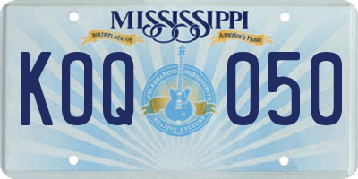 MS license plate KOQ050