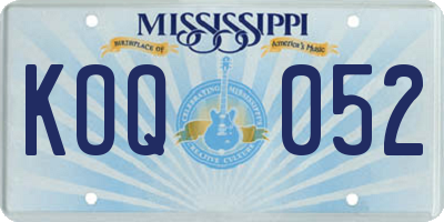MS license plate KOQ052