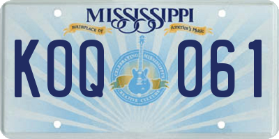 MS license plate KOQ061