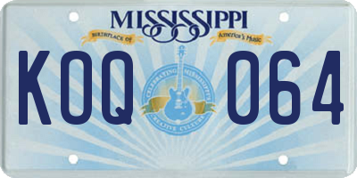 MS license plate KOQ064