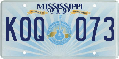 MS license plate KOQ073