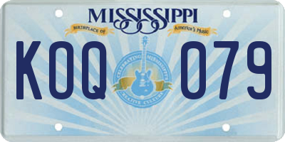 MS license plate KOQ079