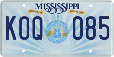 MS license plate KOQ085