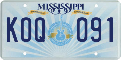 MS license plate KOQ091