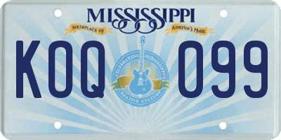 MS license plate KOQ099