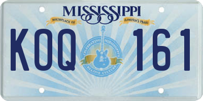 MS license plate KOQ161