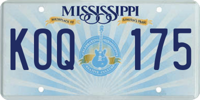 MS license plate KOQ175
