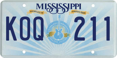 MS license plate KOQ211