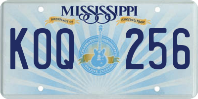 MS license plate KOQ256