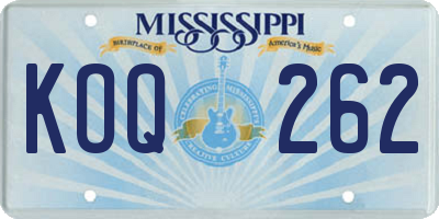 MS license plate KOQ262
