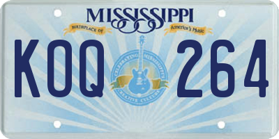 MS license plate KOQ264