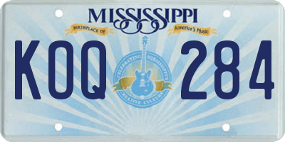 MS license plate KOQ284