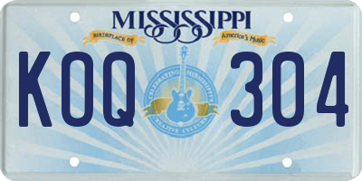 MS license plate KOQ304