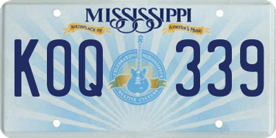 MS license plate KOQ339
