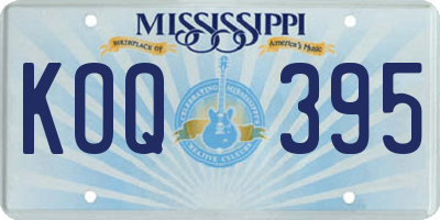 MS license plate KOQ395
