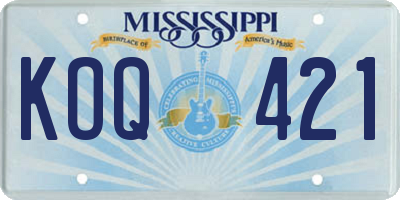 MS license plate KOQ421