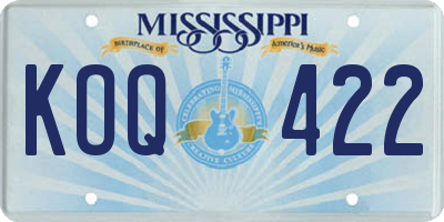 MS license plate KOQ422
