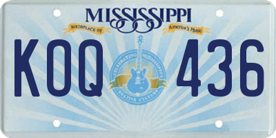 MS license plate KOQ436
