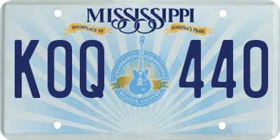 MS license plate KOQ440