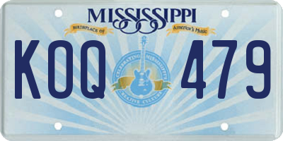 MS license plate KOQ479