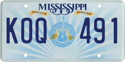 MS license plate KOQ491