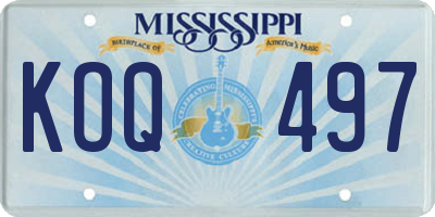 MS license plate KOQ497