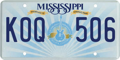 MS license plate KOQ506