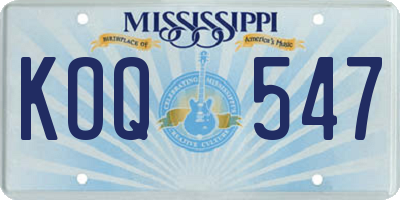 MS license plate KOQ547