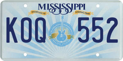 MS license plate KOQ552