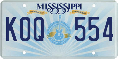MS license plate KOQ554